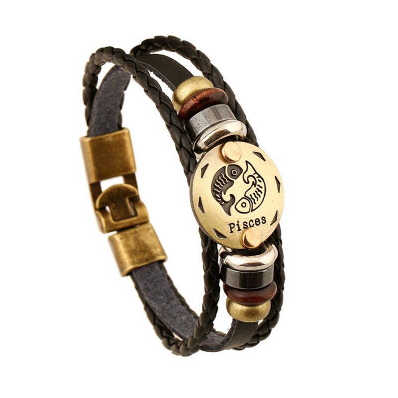 Pulsera zodiacal Piscis Dorada disponible en Yaxa Mexico